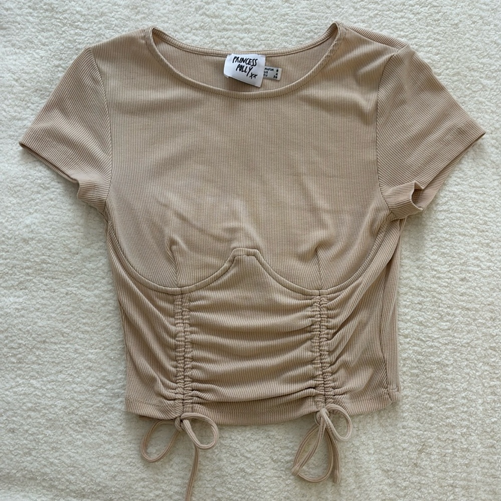 Princess Polly Stormi Top Size 6 Color Beige